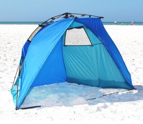 Nylonzelt campen am-Strand blau Design