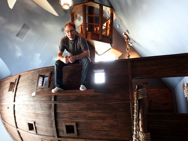 Piratenschiff-Kinderzimmer Rutsche bauen Steve-Kuhl
