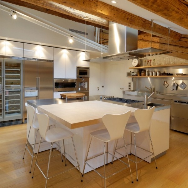 Private Penthouse Wohnung-Küchen Weiße-Möbeldesign