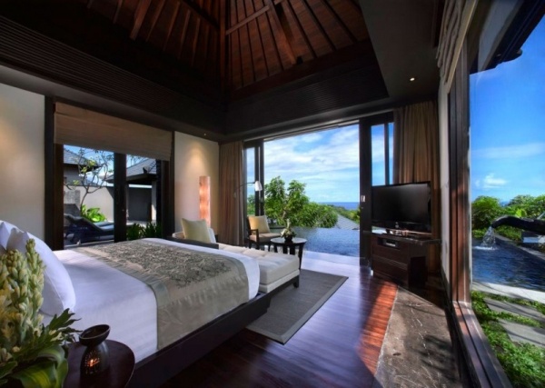 Schlafzimmer Meerblick Ocean-Villa-Bali Resort