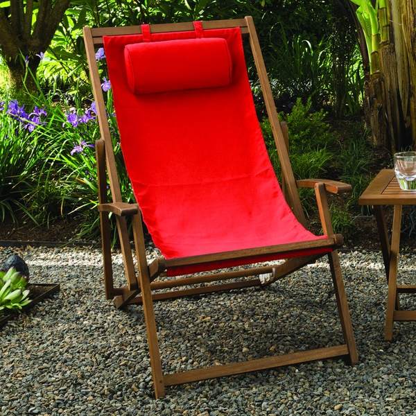 Sonnen Liege sessel-Holzstuhl Design-Rote Polsterung