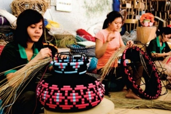 Vietnamesische Traditionelle Handwerkskust-Faden binden