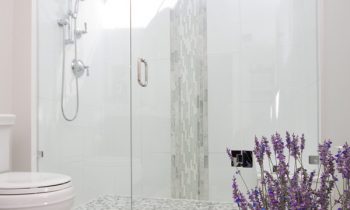 dachfenster-badezimmer-dusche-weiß-glastüren-ideen