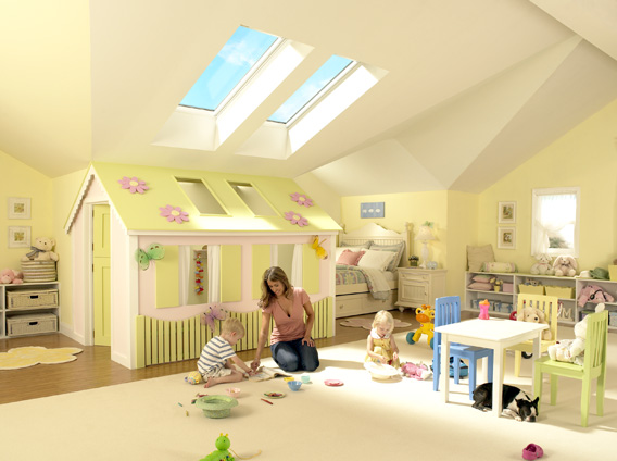dachfenster einbauen kinderzimmer dachgeschoss licht erfüllt idee