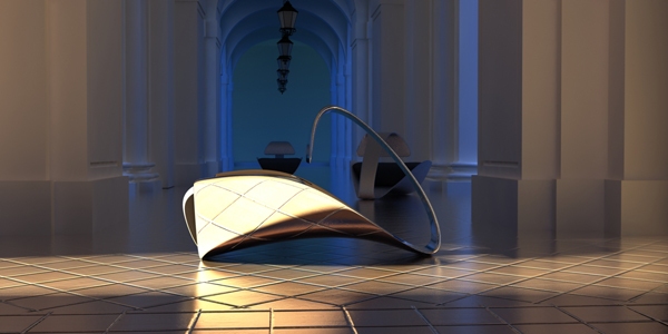 designer stuhl mit modernem design von ali alavi wiederspiegelung