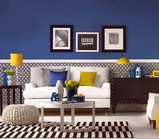farben-test farbtyp bestimmen wohnzimmer blau gelb