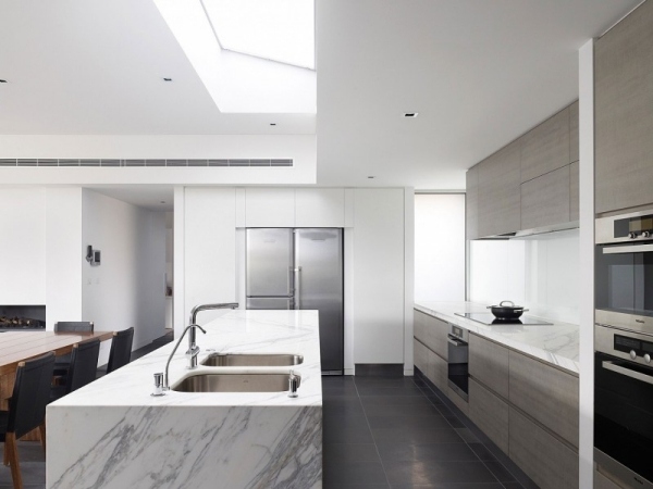 modernes haus design in melbourne kücheninsel aus marmor