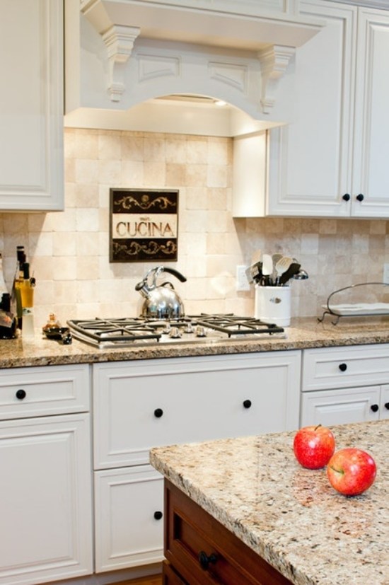 ideen für küchenarbeitsplatten aus granit äpfel deko
