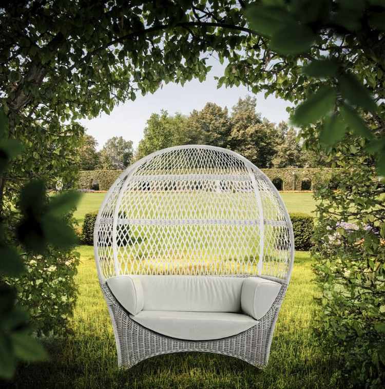 Lounge Möbel für Garten -ALTAIR-Samuelle-Mazza-Rattan-weiss