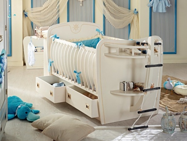 luxus babyzimmer gestalten für jungen eingebaute regale