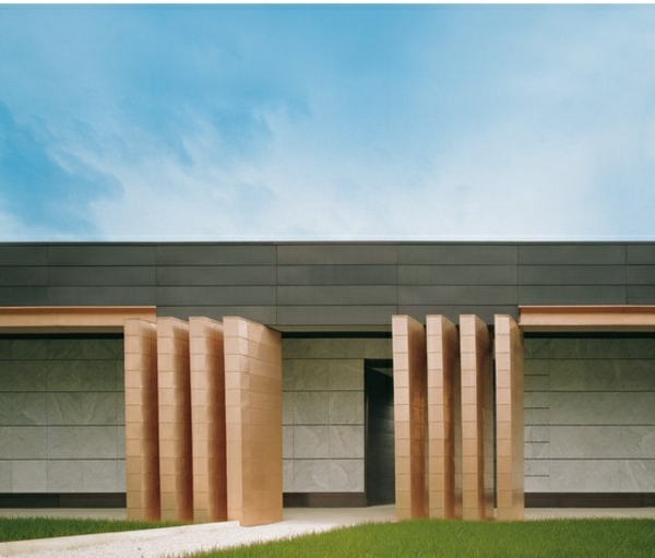 moderne Architektur Kupfer Fassade minimalistishes Haus