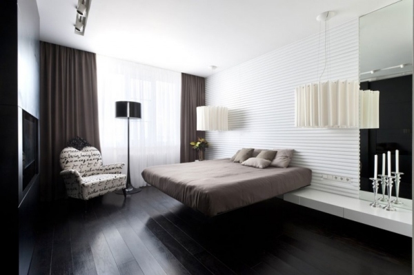 moderne wandgestaltung schlafzimmer textur weiß