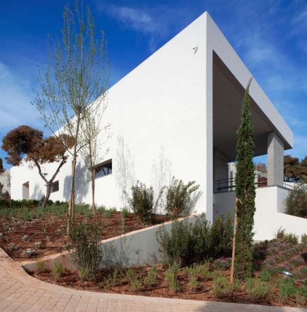 moderne luxus villa mit geometrischen formen eckige formen