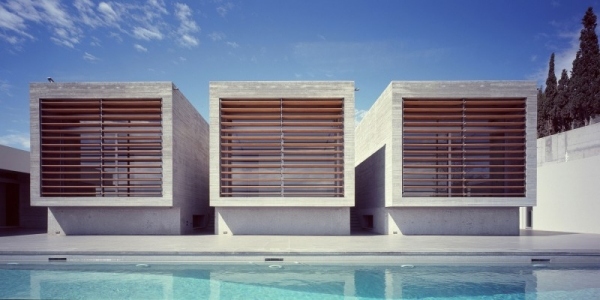 moderne luxus villa mit geometrischen formen kubus konstruktionen
