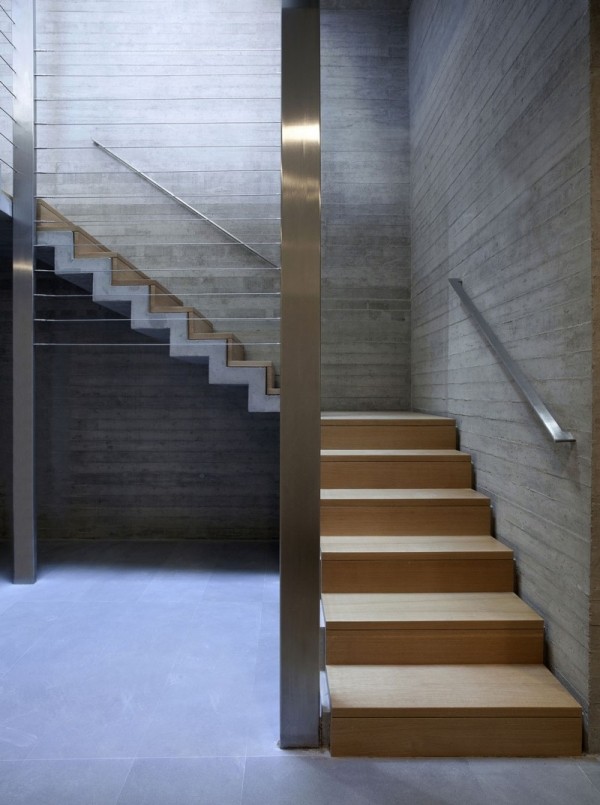 moderne residenz mit geometrischen formen wand beton