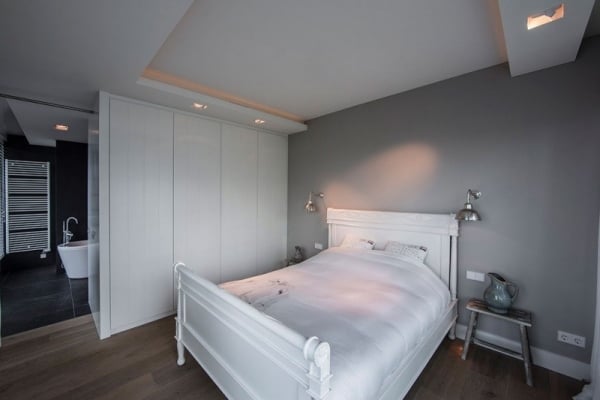 moderne wohnung mit skybox design schlafzimmer weiß