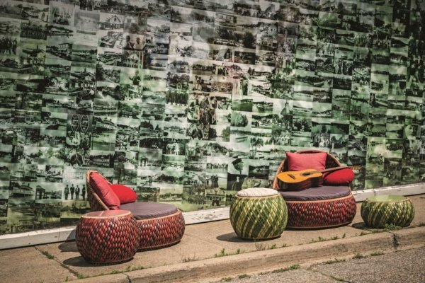 nachhaltige Möbel gefochtene Rattan Kunststoff Sitzgruppe
