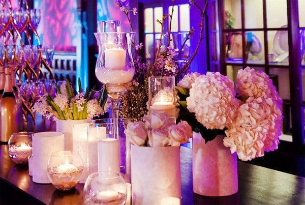 romantische Kerzen Design Ideen Hochzeit Vasen