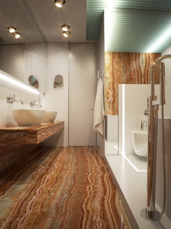 Alexander Lysak apartment badezimmer marmor braun