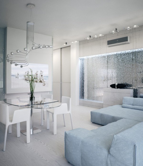 Alexander Lysak modernen apartment essbereich wasserwand