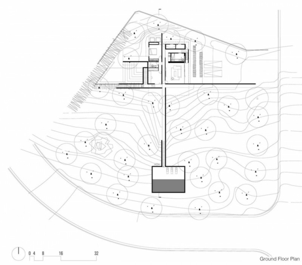 Betonhaus moderne Architektur Bauplan Grundriss