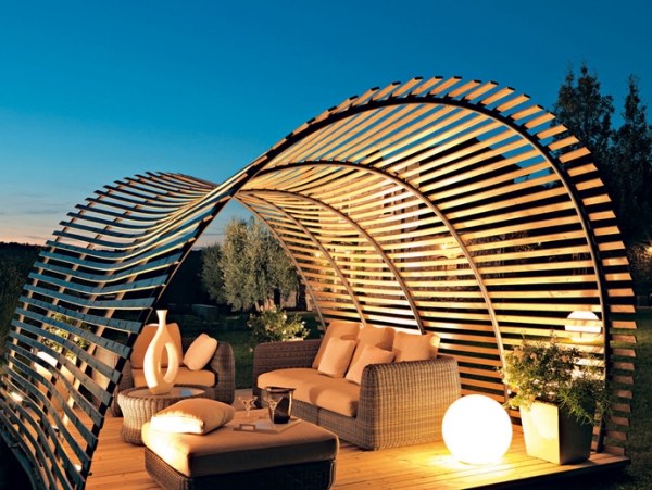 Design ideen moderne Pergola-Garten Holz