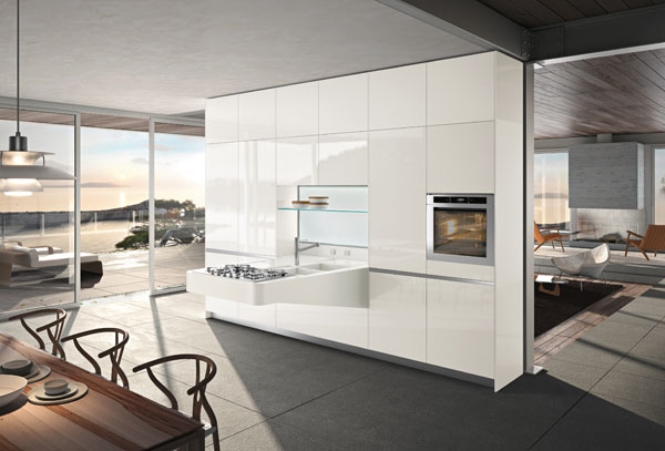 Einbauküche modern Design-Weiß