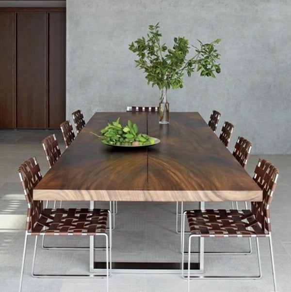 Esszimmer Rattan Stühle Holz Tisch  