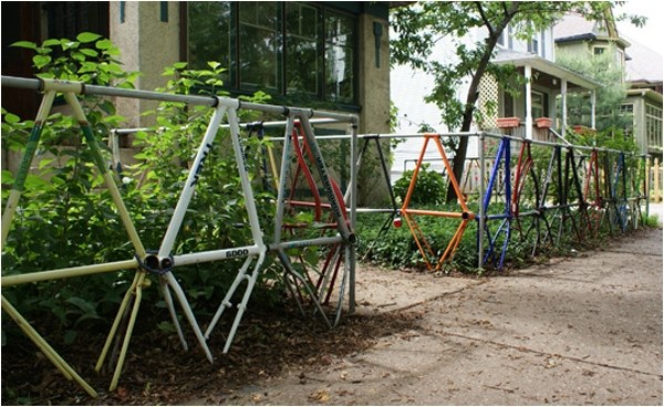 Fahrradrahmen Metall Zaun-Garten Design