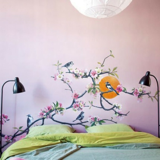 Feng Shui Schlafzimmer Wandtattoo japanischer Stil