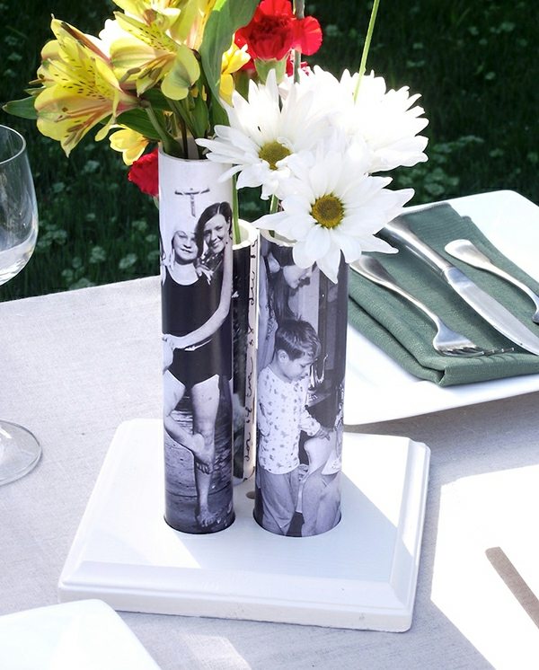 Vase bedrücken originelle Geschenkidee Sommer Blumen
