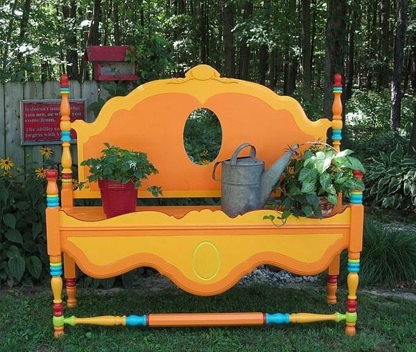 Gartenmöbel Selber bauen-Sitzbank Bettkopfteil