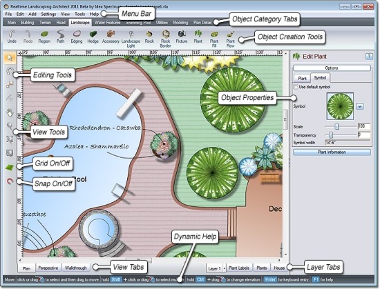 Garten planer Interface-Programm 3d