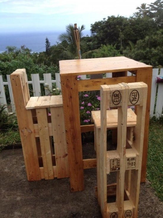 Gartentisch Stühle-Holzpalette Möbel bauen