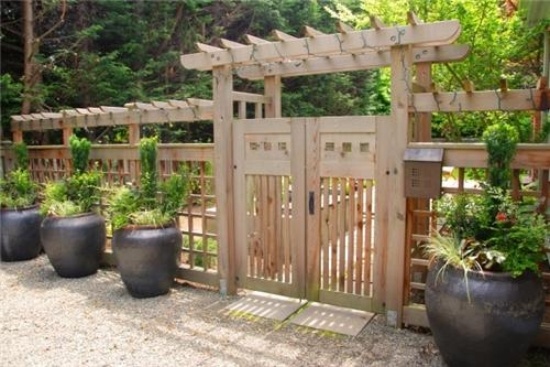 Garten zaun Holz Sichtschutz-Eingang 