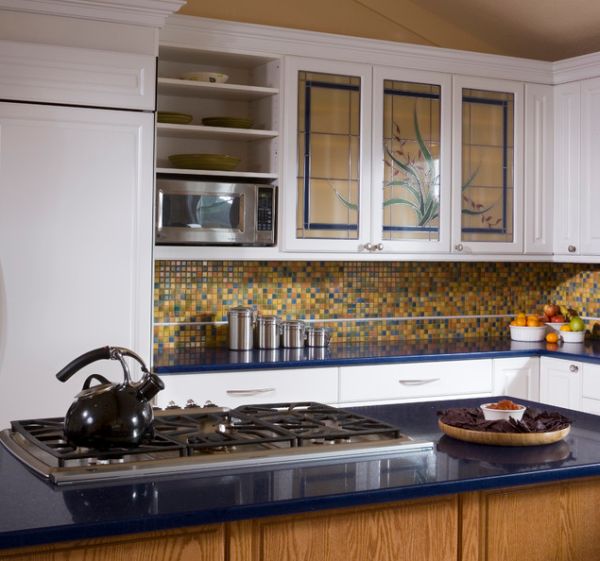 Glasmalerei Küche modern Fronten Küchen rückwand-Mosaikfliesen
