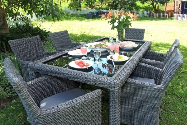 Polyrattan Möbel Garten-Tisch Stühle-Sitzgruppe