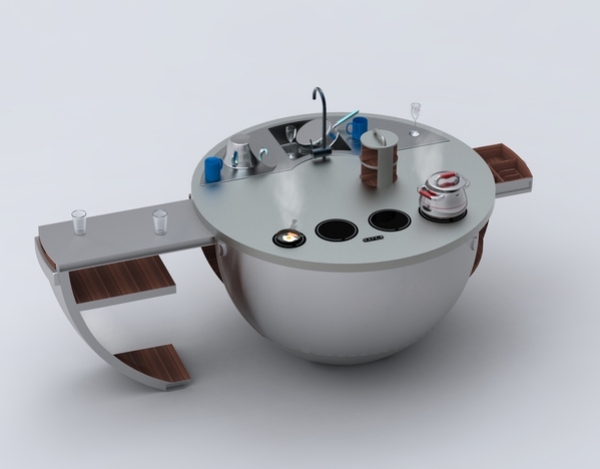 Küche 3d Modell-moderne Optik-Kugel förmig