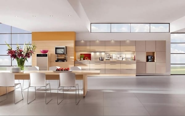 Küche Essbereich Luftig Beige-Naturtöne Design modern