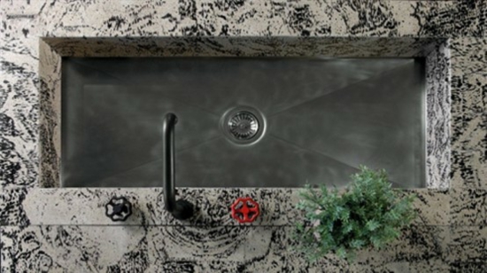 Küchen Spüle Kochinsel Metall schwarze Farbe industrielle Einrichtung