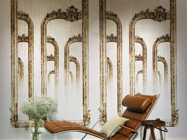 Sessel Wohnzimmer originelle Tapeten Design Ideen