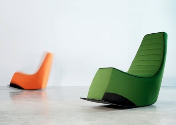 Lehnsessel Schaukelstuhl-grün orange-Modernes Design