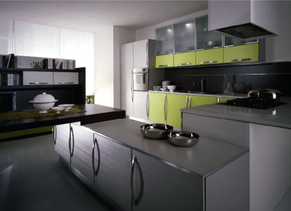 Lindgrün Grau Küchenfarben-Einrichtung Küche