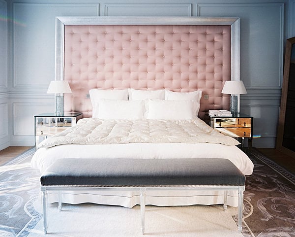 Luxus Schlafzimmer rosa Kopfteil Deko Idee