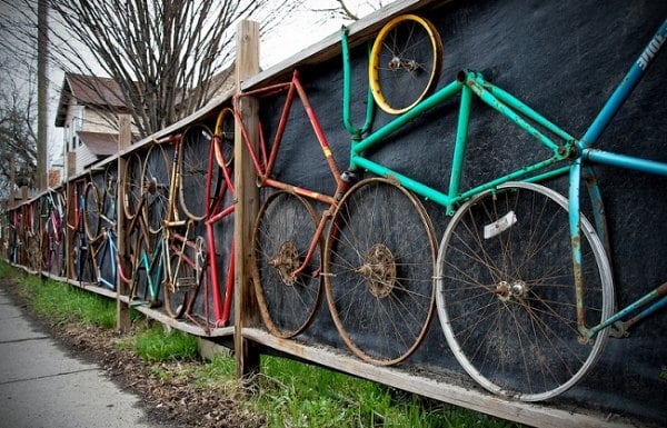 Metalrahmen Fahrrad-recycled Garten zaun