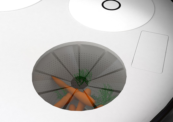 Miniküche Design prototyp gemüse waschmaschine