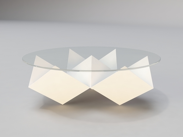 Moderne Couchtische geometrische formen dreiecke glasplatte
