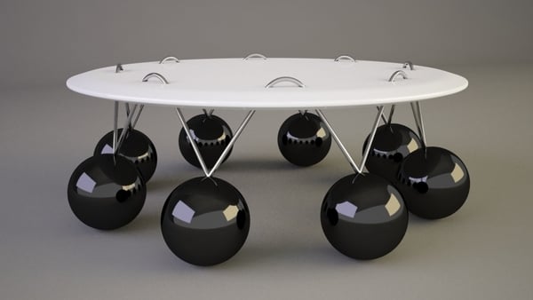 Moderne Couchtische konzept pendulum schwarz weiß