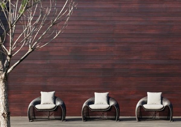 Outdoor Lounge Möbel Relaxsessel-gepolstert weiß