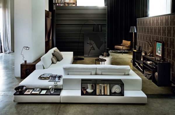 PLAT sofa arketipo modular weiß regale beistelltisch